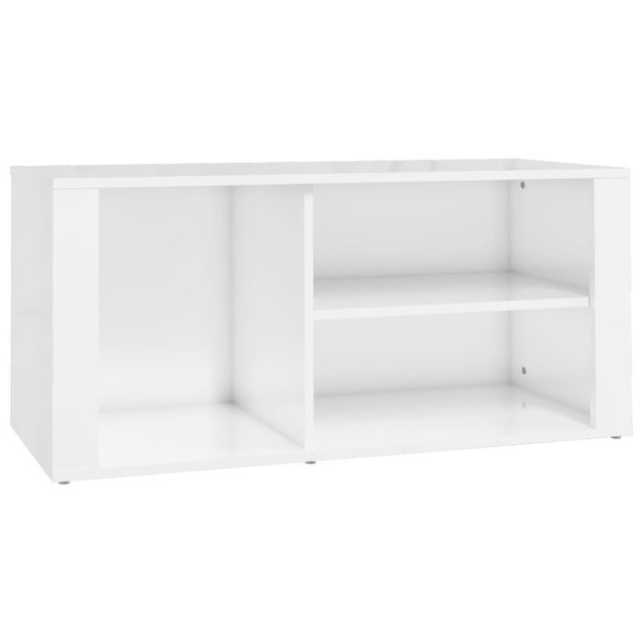 Armoire à chaussure Blanc brillant 100x35x45 cm Bois ingénierie - Photo n°1