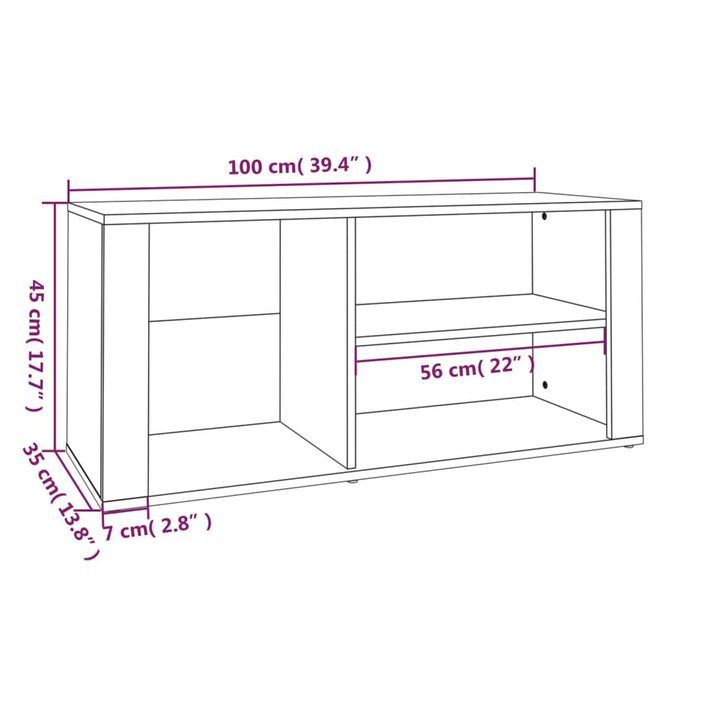 Armoire à chaussure Blanc brillant 100x35x45 cm Bois ingénierie - Photo n°8