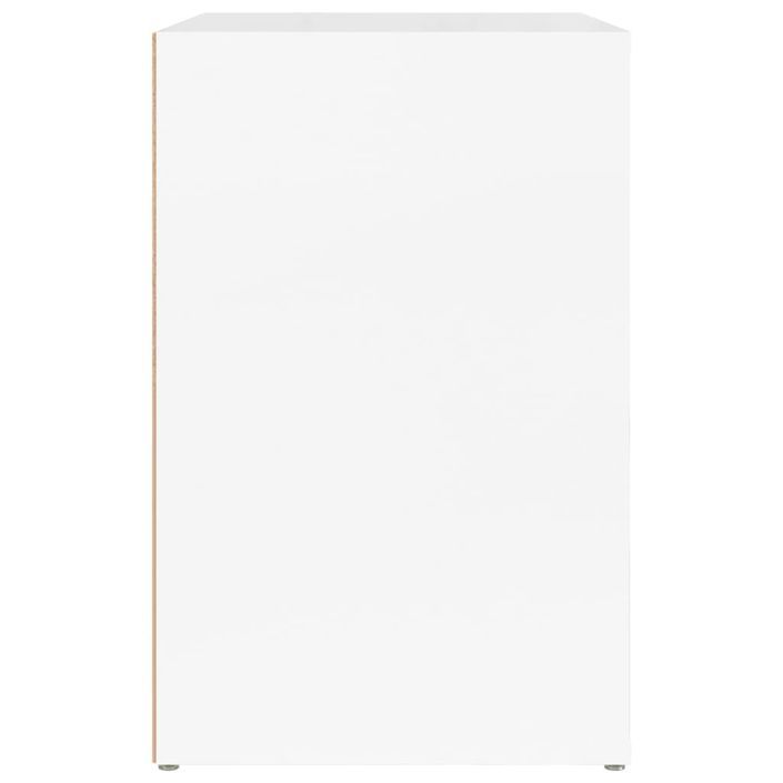 Armoire à chaussure Blanc brillant 130x35x54 cm Bois ingénierie - Photo n°7