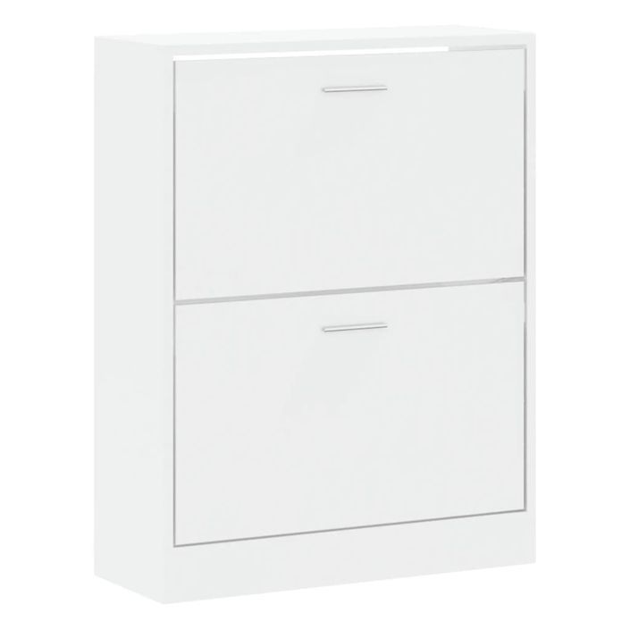 Armoire à chaussure Blanc brillant 63x24x81 cm Bois ingénierie - Photo n°3