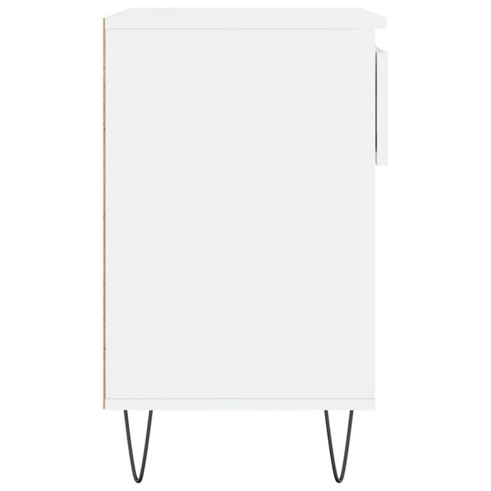 Armoire à chaussure Blanc brillant 70x36x60 cm Bois ingénierie - Photo n°7