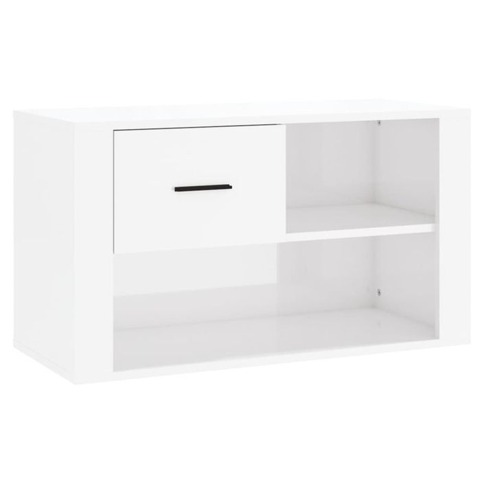 Armoire à chaussure Blanc brillant 80x35x45 cm Bois ingénierie - Photo n°1