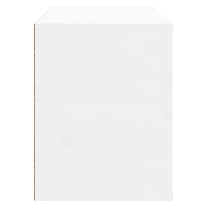 Armoire à chaussure Blanc brillant 80x35x45 cm Bois ingénierie - Photo n°6