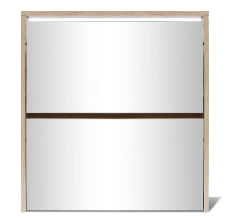 Armoire à chaussures 2 portes rabattables avec miroir Ranka H 67 cm – Design moderne et élégant - Photo n°6