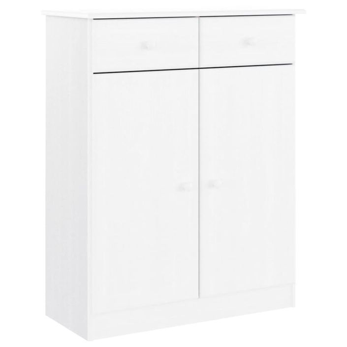 Armoire à chaussures ALTA blanc 77x35x96 cm bois massif de pin - Photo n°1