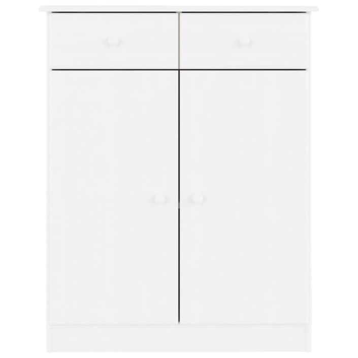 Armoire à chaussures ALTA blanc 77x35x96 cm bois massif de pin - Photo n°4