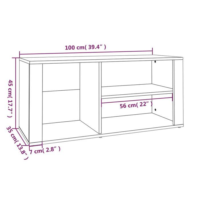 Armoire à chaussures Blanc 100x35x45 cm Bois d'ingénierie - Photo n°8