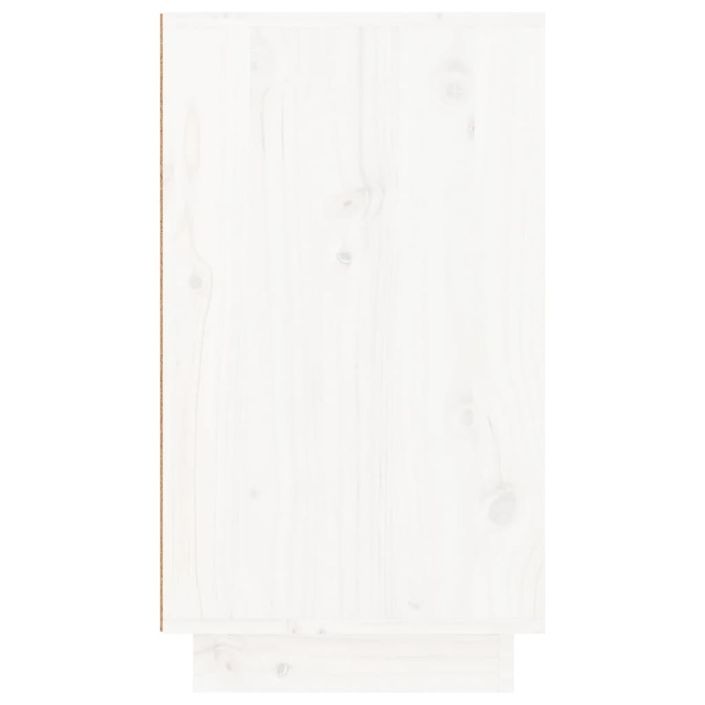 Armoire à chaussures Blanc 110x34x61 cm Bois de pin massif - Photo n°8