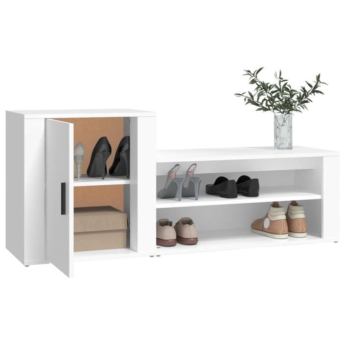 Armoire à chaussures Blanc 130x35x54 cm Bois d'ingénierie - Photo n°4