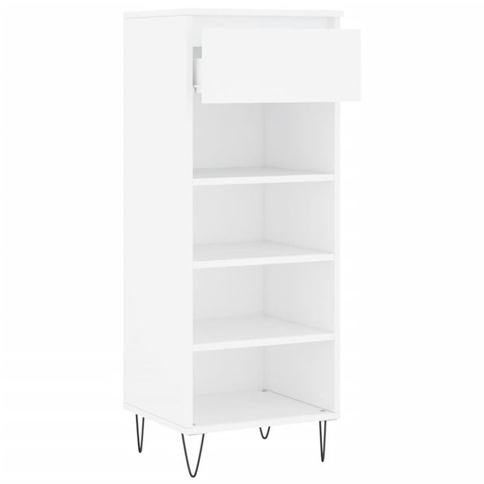 Armoire à chaussures Blanc 40x36x105 cm Bois d'ingénierie - Photo n°6