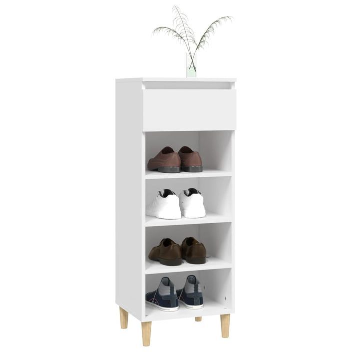 Armoire à chaussures Blanc 40x36x105 cm Bois d'ingénierie - Photo n°8