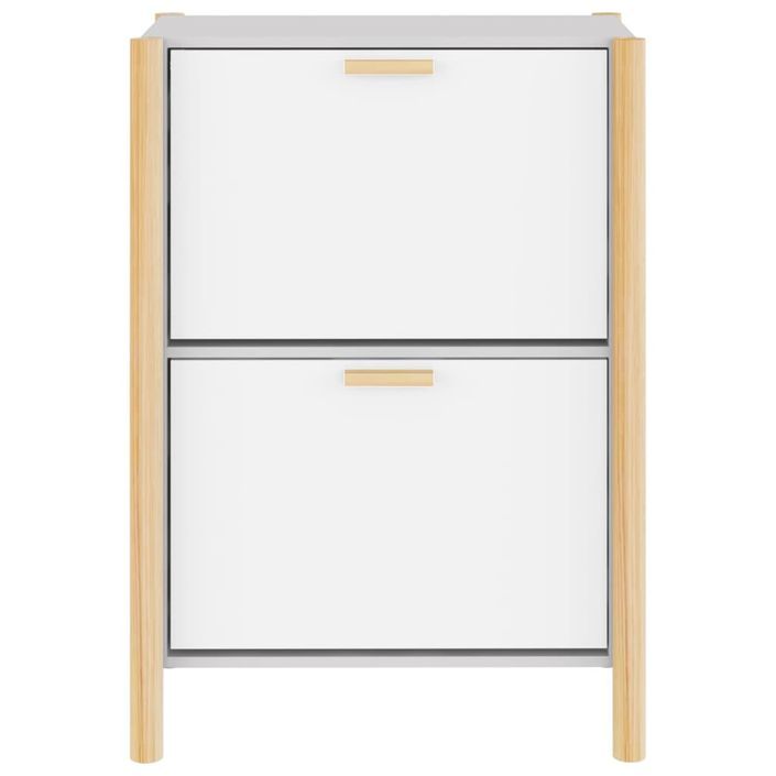 Armoire à chaussures Blanc 57,5x33x80 cm Bois d'ingénierie - Photo n°3