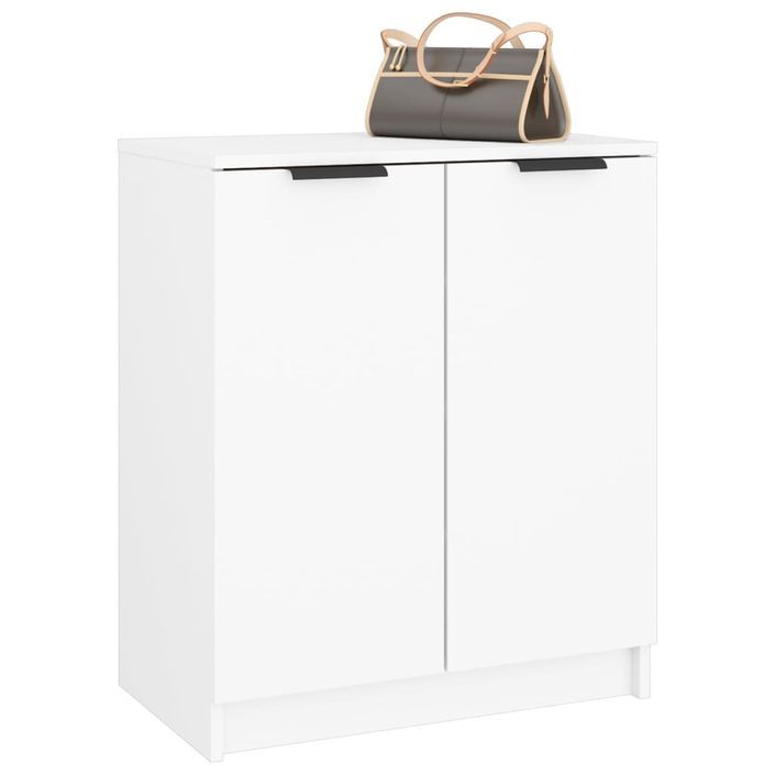 Armoire à chaussures Blanc 59x35x70 cm Bois d'ingénierie - Photo n°7