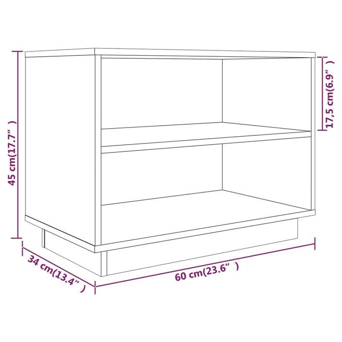 Armoire à chaussures Blanc 60x34x45 cm Bois de pin massif - Photo n°8