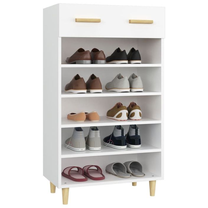 Armoire à chaussures Blanc 60x35x105 cm Bois d'ingénierie - Photo n°1