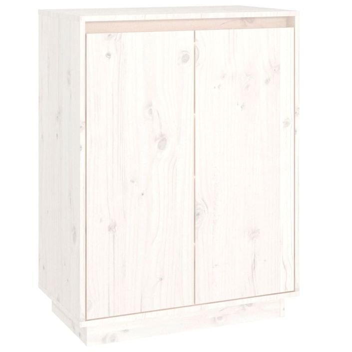 Armoire à chaussures Blanc 60x35x80 cm Bois de pin massif - Photo n°1