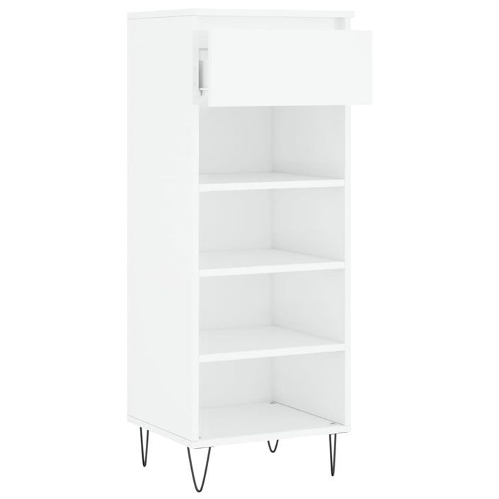 Armoire à chaussures Blanc brillant 40x36x105cm Bois ingénierie - Photo n°6