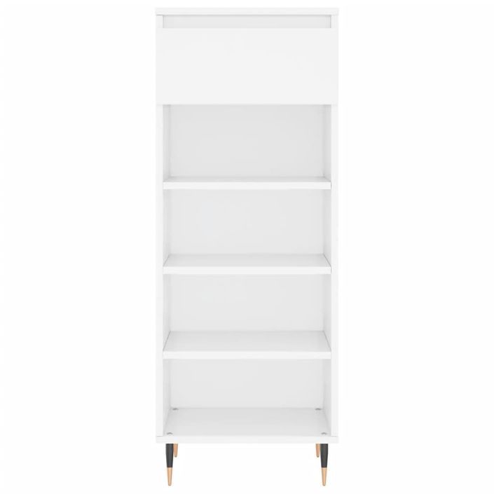 Armoire à chaussures Blanc brillant 40x36x105cm Bois ingénierie - Photo n°5