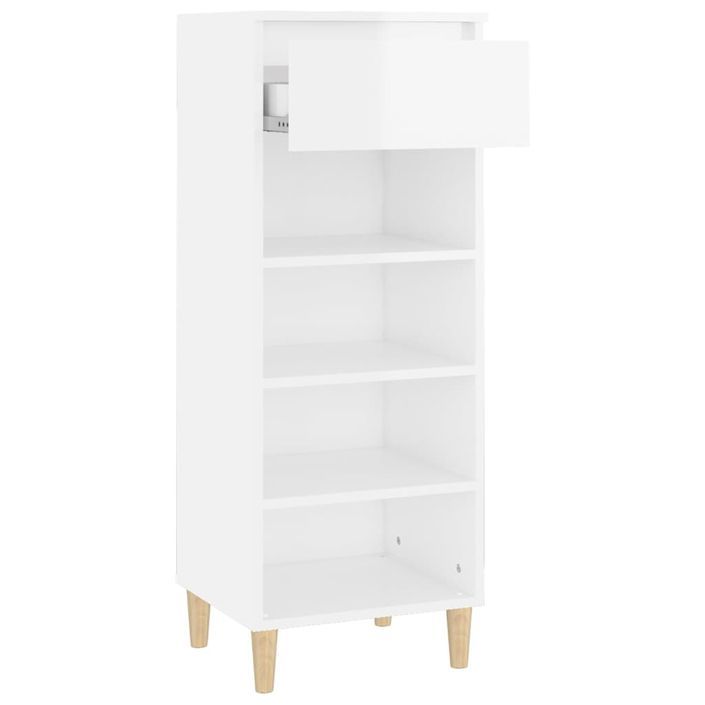 Armoire à chaussures Blanc brillant 40x36x105cm Bois ingénierie - Photo n°4