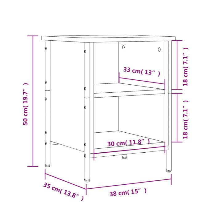 Armoire à chaussures chêne marron 38x35x50 cm bois d'ingénierie - Photo n°9