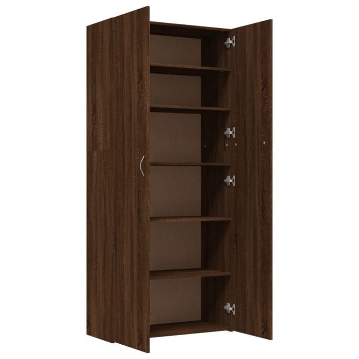 Armoire à chaussures Chêne marron 80x35,5x180cm Bois ingénierie - Photo n°6