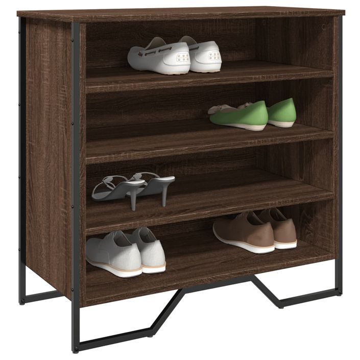 Armoire à chaussures chêne marron 80x38x78 cm bois d'ingénierie - Photo n°1