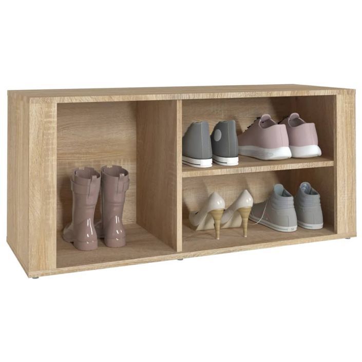 Armoire à chaussures Chêne sonoma 100x35x45cm Bois d'ingénierie - Photo n°4