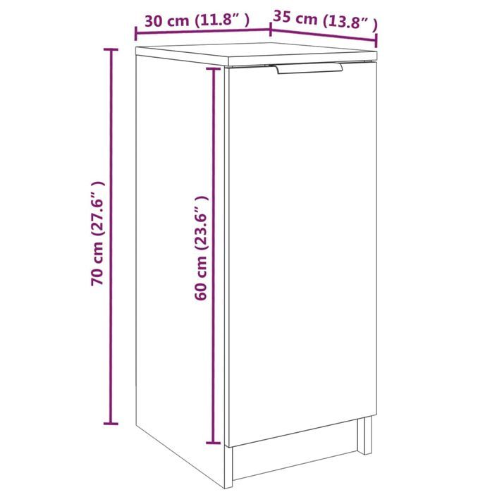 Armoire à chaussures Chêne Sonoma 30x35x70 cm Bois d'ingénierie - Photo n°9