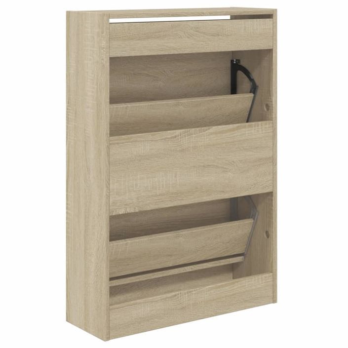 Armoire à chaussures chêne sonoma 60x21x87,5 cm bois ingénierie - Photo n°7