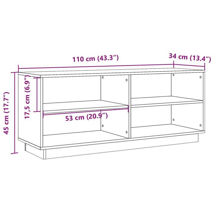 Armoire à chaussures cire marron 110x34x45 cm bois pin massif - Photo n°10