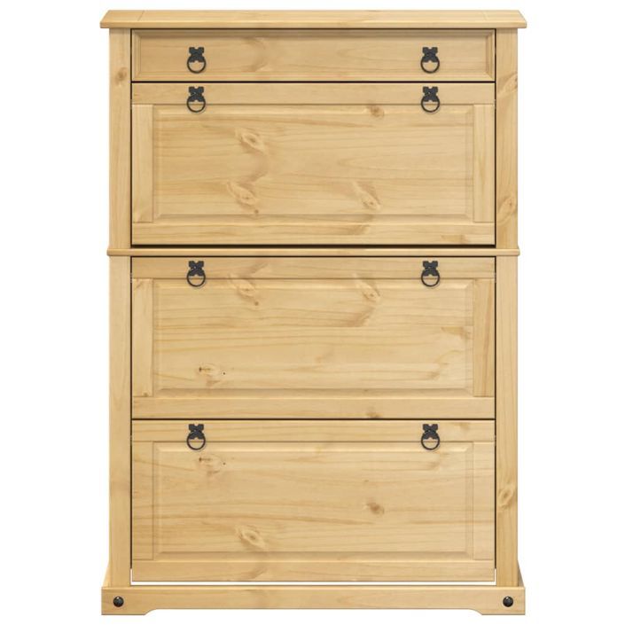 Armoire à chaussures Corona 99x32x138 cm bois de pin massif - Photo n°4