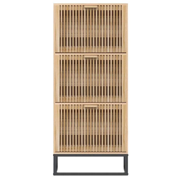 Armoire à chaussures en bois Dekiva L 52 x H 120 cm - Style naturel - Photo n°3