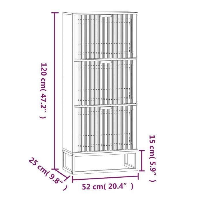 Armoire à chaussures en bois Dekiva L 52 x H 120 cm - Style naturel - Photo n°11