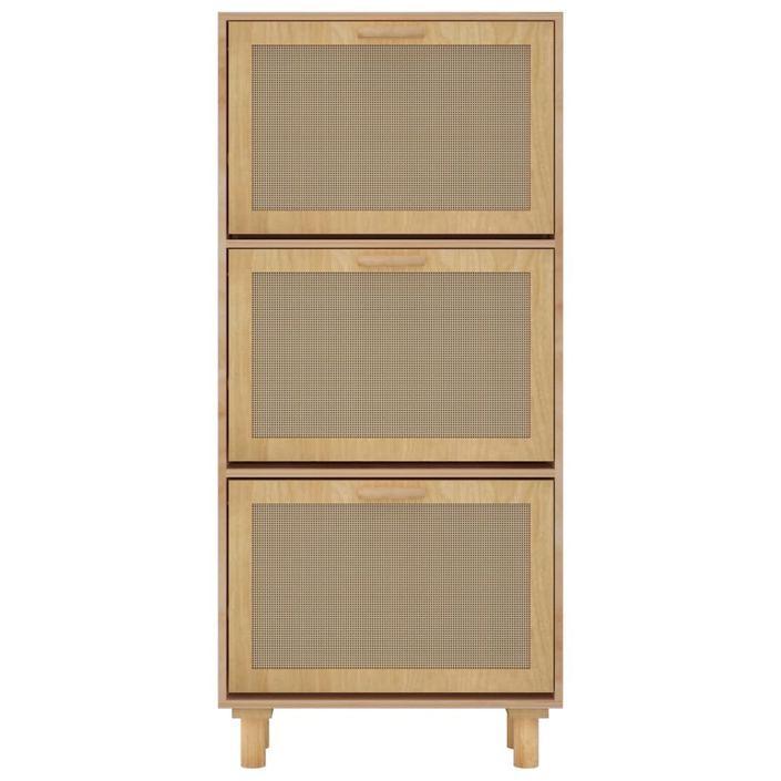 Armoire à chaussures en bois er rotin Viba L 52 x H 115 cm - Style tendance - Photo n°2