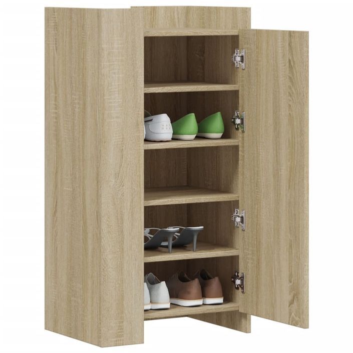 Armoire à chaussures en bois Lika L 52 x P 37.5 x H 100 cm - Compacte et moderne - Photo n°2