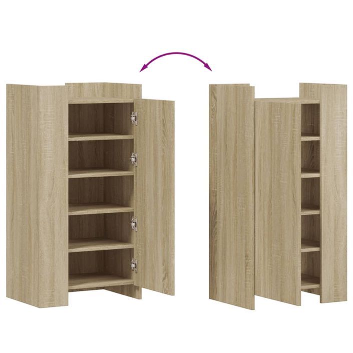 Armoire à chaussures en bois Lika L 52 x P 37.5 x H 100 cm - Compacte et moderne - Photo n°6