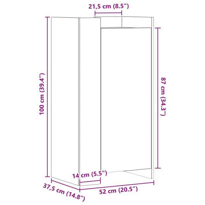 Armoire à chaussures en bois Lika L 52 x P 37.5 x H 100 cm - Compacte et moderne - Photo n°9