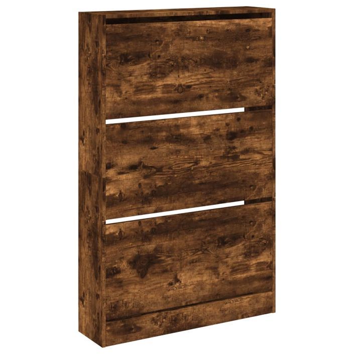 Armoire à chaussures en bois Livio L 80 x H 125 cm – 3 portes rabattables - Photo n°3