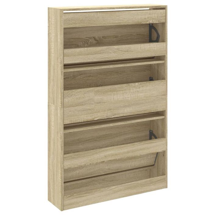 Armoire à chaussures en bois Livio L 80 x H 125 cm – 3 portes rabattables - Photo n°7