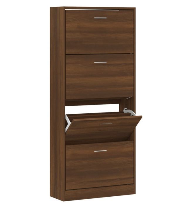 Armoire à chaussures en bois Puerto L 59 x H 150 x P 17 cm – 4 portes rabattables - Photo n°9