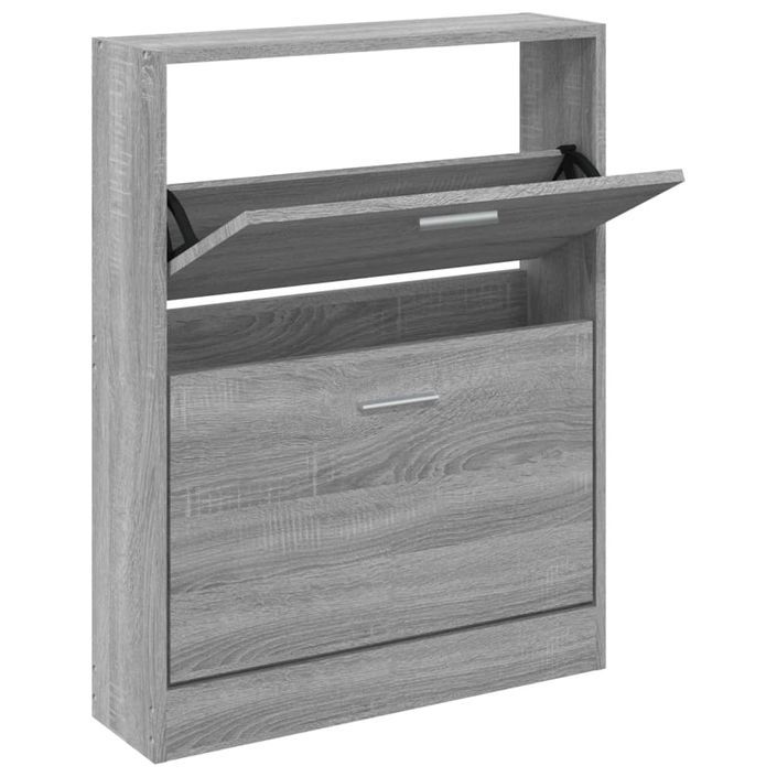 Armoire à chaussures en bois Puerto L 59 x H 81 x P 17 cm – 2 portes rabattables - Photo n°3