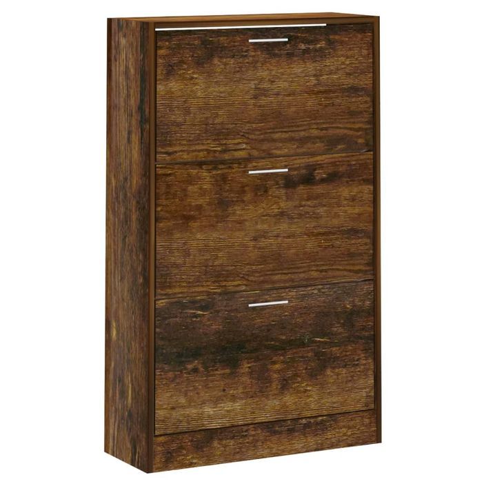 Armoire à chaussures en bois Puerto L 63 x H 103 x P 24 cm – 3 portes rabattables - Photo n°3