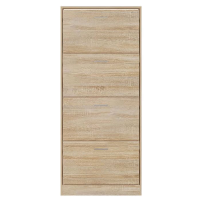 Armoire à chaussures en bois Puerto L 63 x H 147 x P 24 cm – 4 portes rabattables - Photo n°3