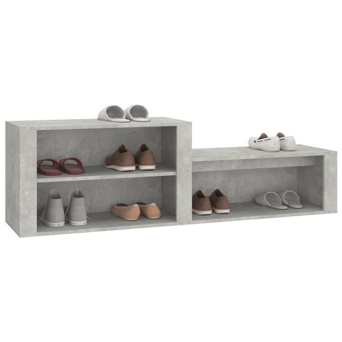 Armoire à chaussures Gris béton 150x35x45 cm Bois d'ingénierie - Photo n°4