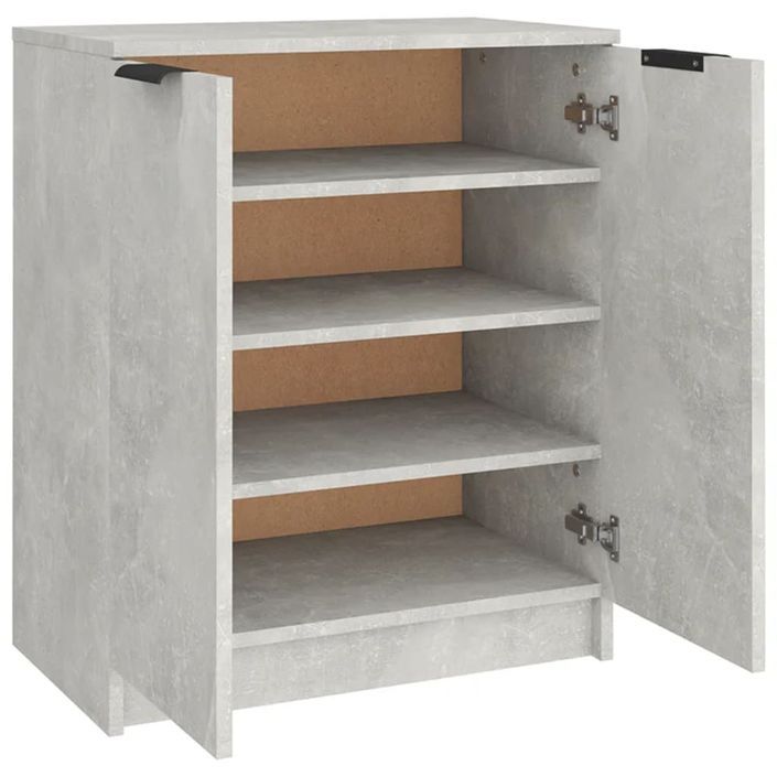 Armoire à chaussures Gris béton 59x35x70 cm Bois d'ingénierie - Photo n°5