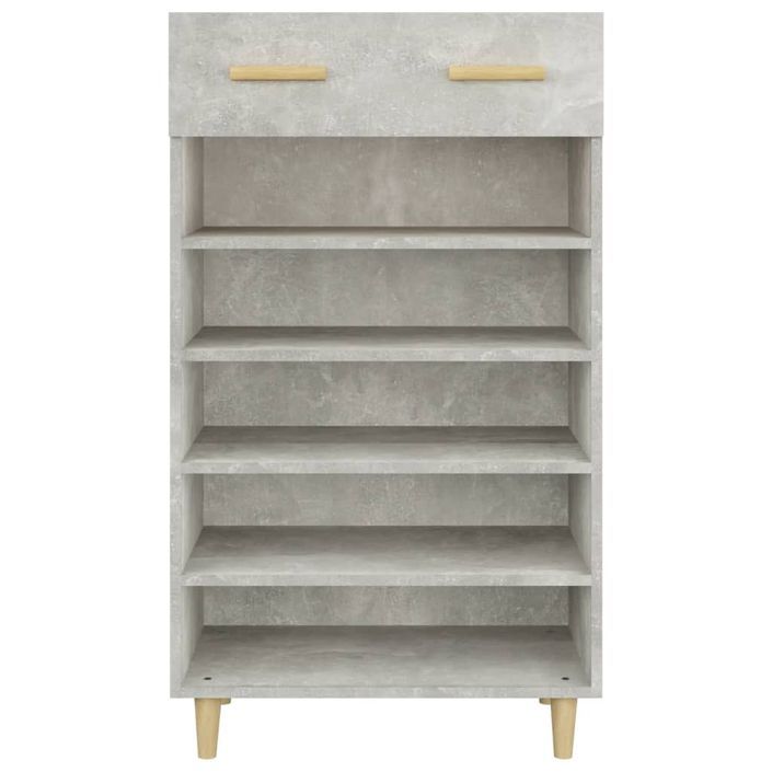 Armoire à chaussures Gris béton 60x35x105 cm Bois d'ingénierie - Photo n°4