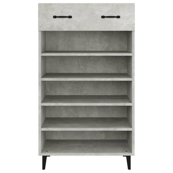 Armoire à chaussures Gris béton 60x35x105 cm Bois d'ingénierie - Photo n°4