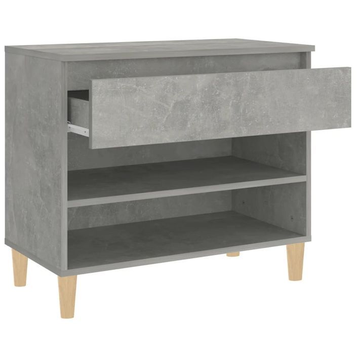 Armoire à chaussures Gris béton 70x36x60 cm Bois d'ingénierie - Photo n°7