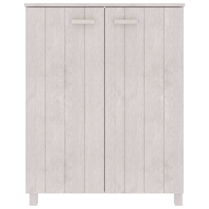 Armoire à chaussures HAMAR Blanc 85x40x108 cm Bois de pin - Photo n°3