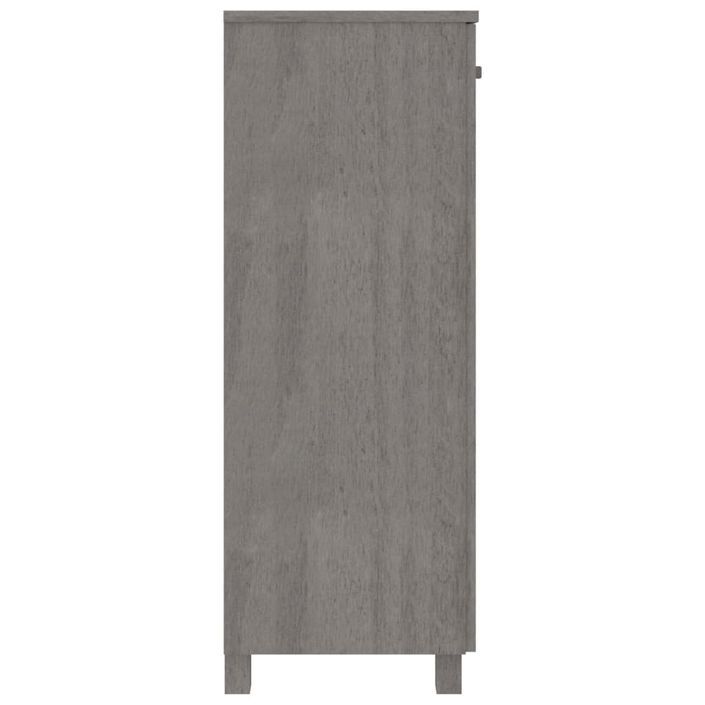 Armoire à chaussures HAMAR Gris clair 85x40x108 cm Pin massif - Photo n°4